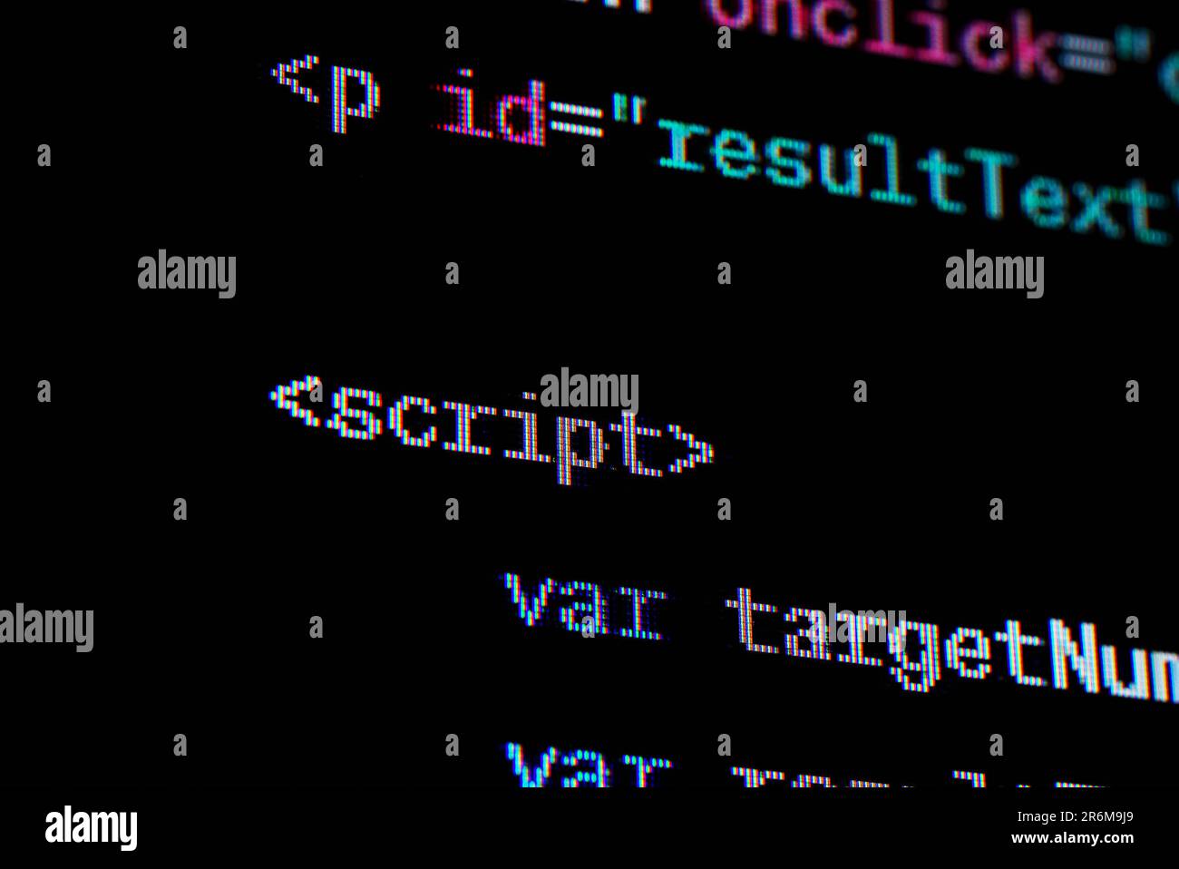 Code source du script Java à l'écran. Banque D'Images