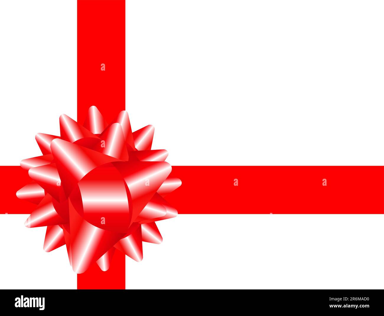ruban cadeau rouge sur fond blanc Illustration de Vecteur