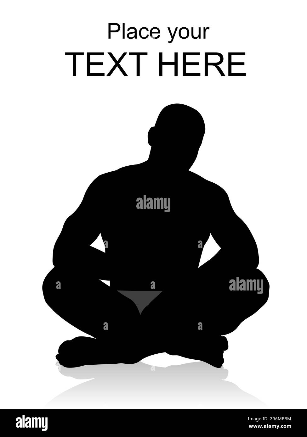 silhouette de jeune homme assis sur le sol avec un fond blanc Illustration de Vecteur