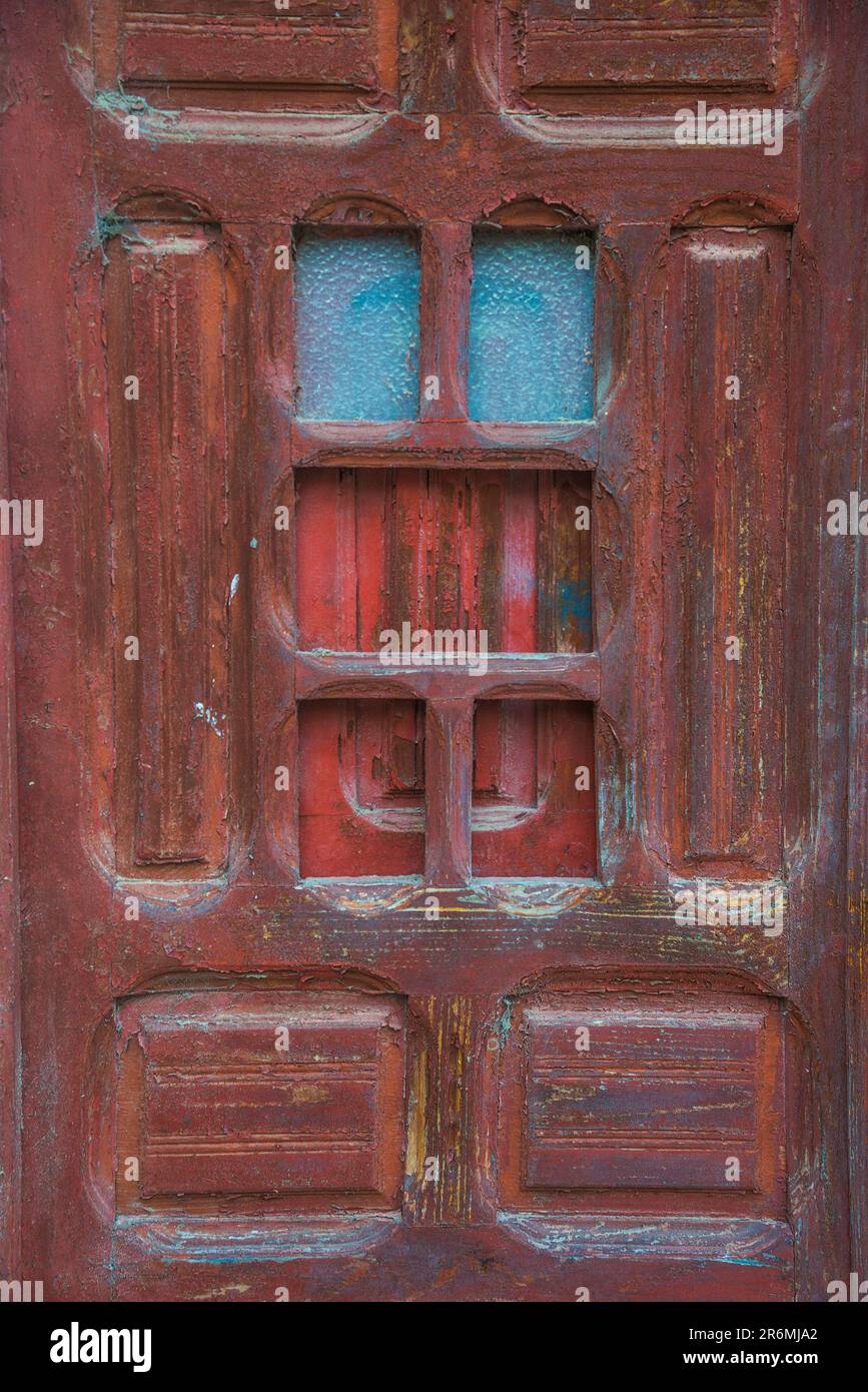 Porte en bois. Fermer la vue. Banque D'Images