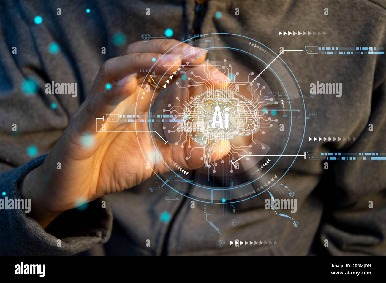 Concepts, développement de l'intelligence artificielle et auto-apprentissage de l'intelligence artificielle. Banque D'Images