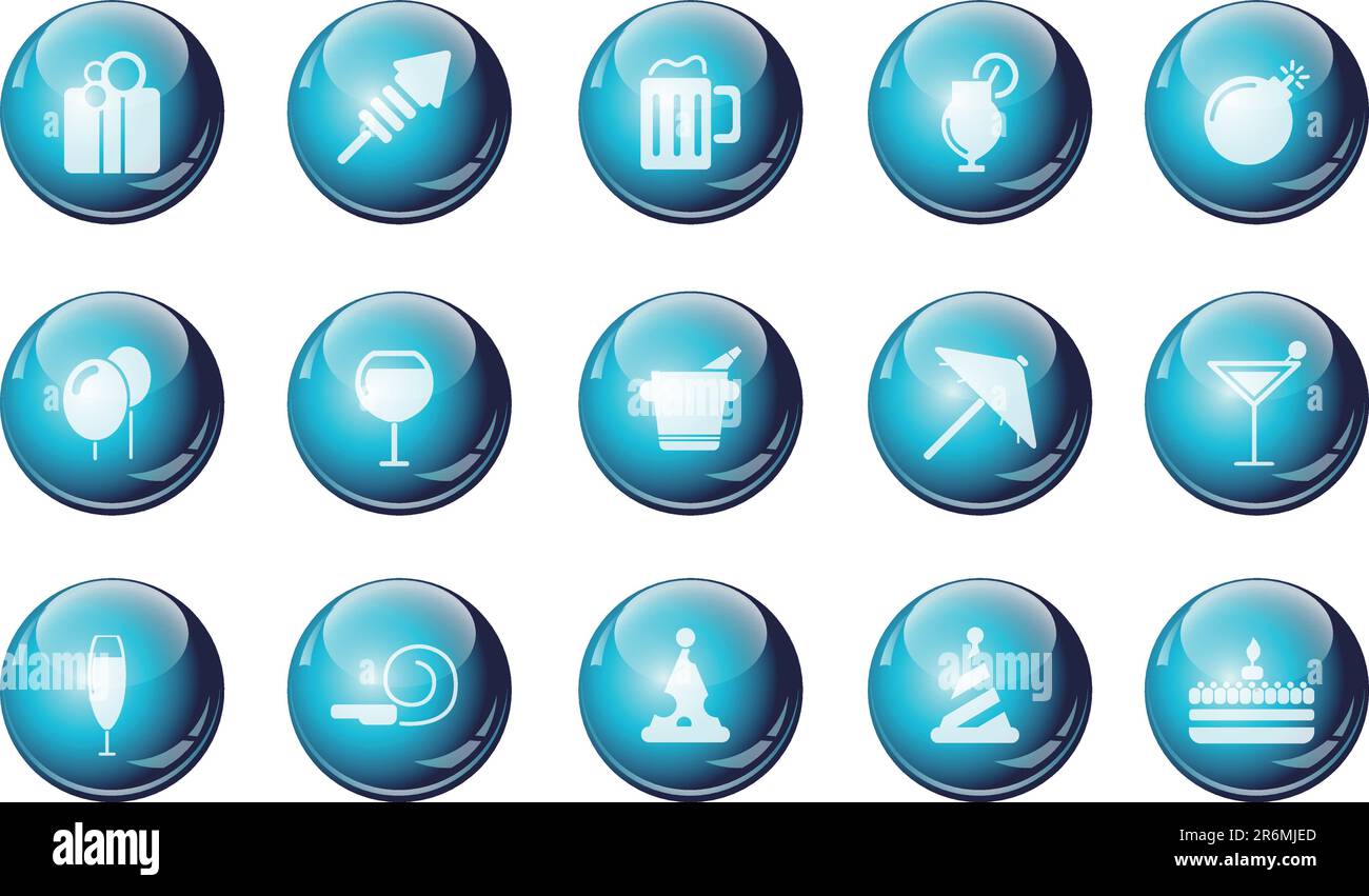 Party and Celebration icons série de cristal cyan Illustration de Vecteur