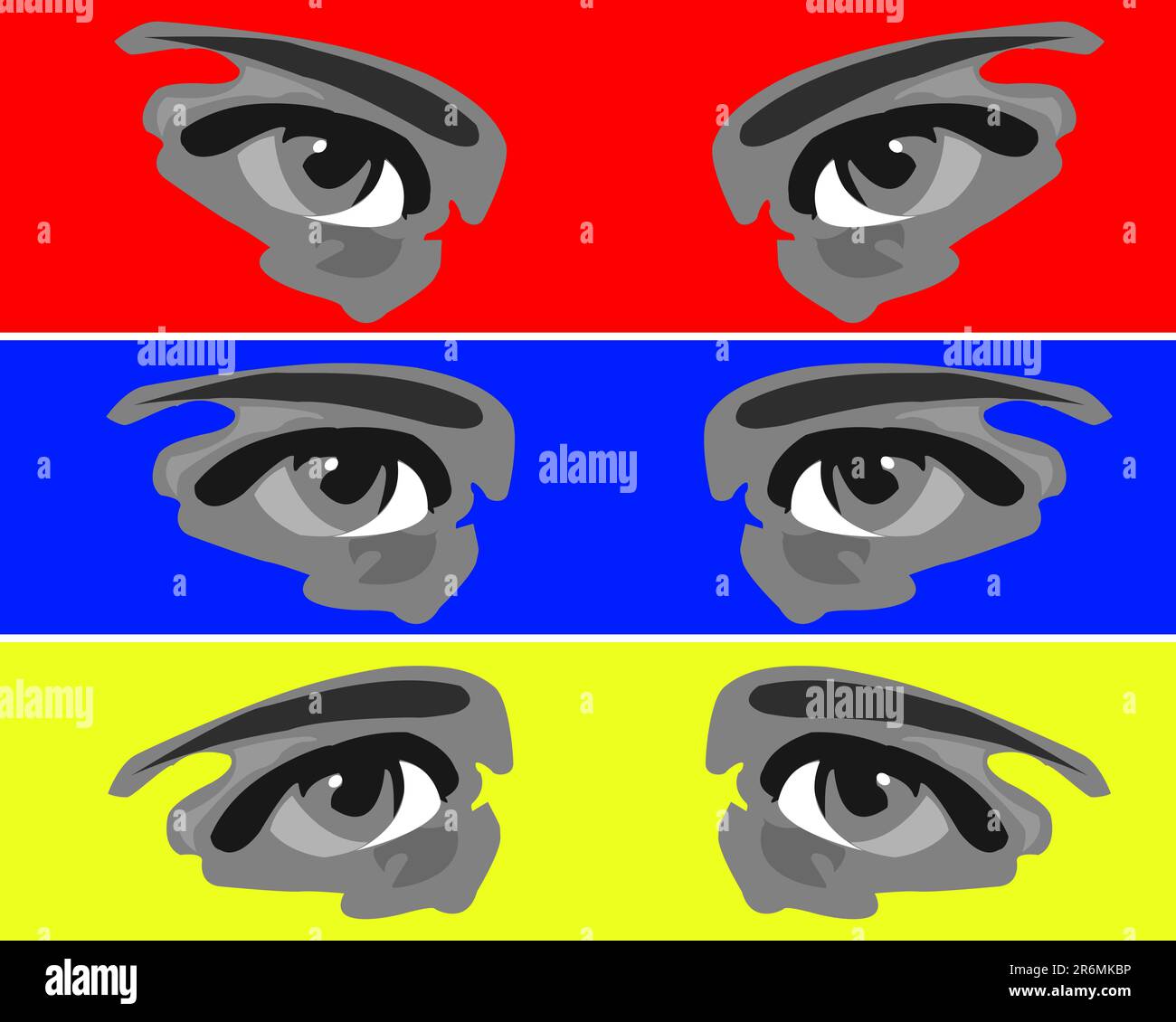 Les yeux, exprimant des émotions différentes Illustration de Vecteur