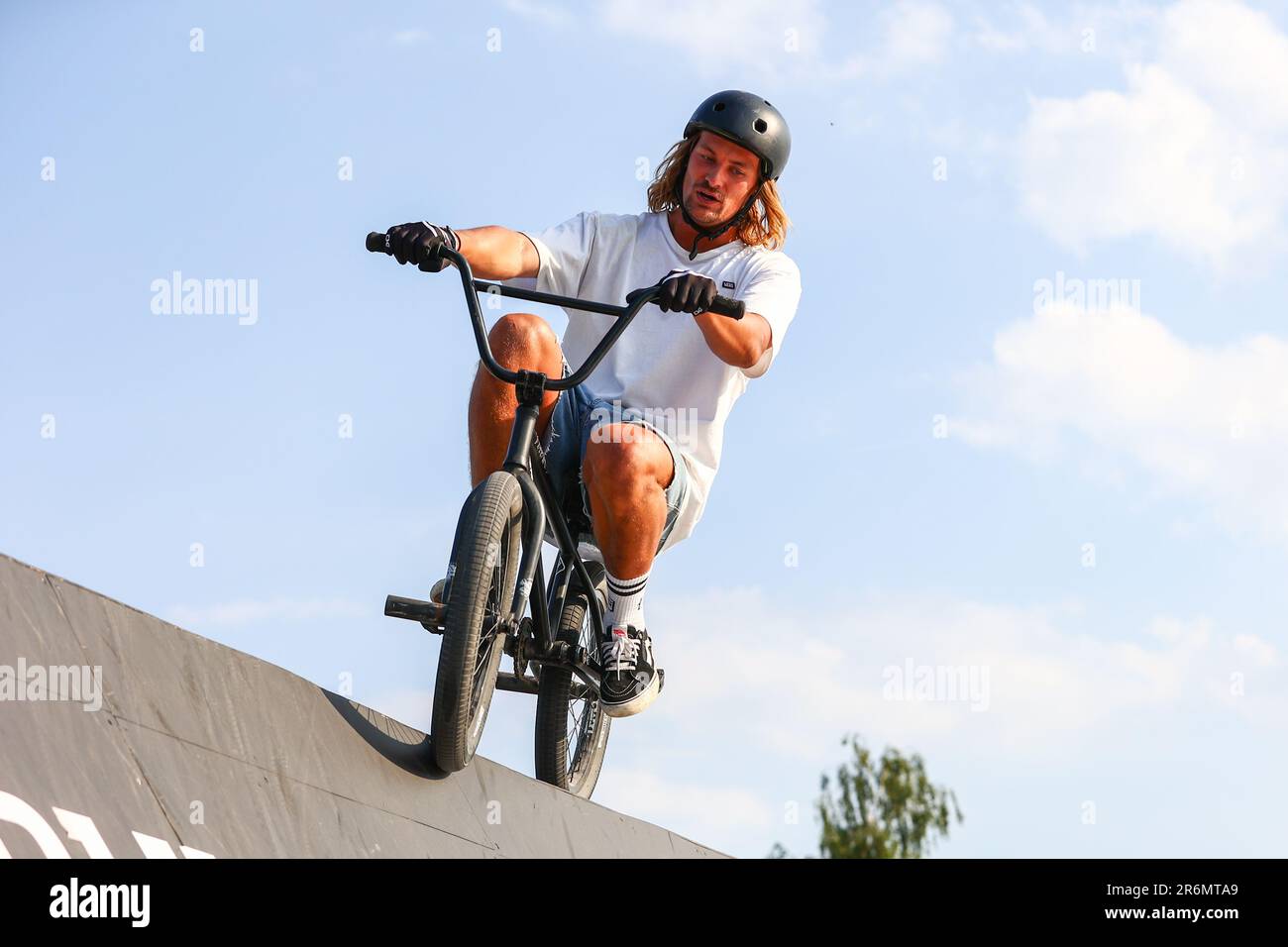 Duisburg, Allemagne 10.06.2023. Qualification pour la finale du BMX Park aux Ruhr Games 23 à Duisburg. Les coureurs ont la chance de se qualifier pour les Jeux Olympiques de Paris 2024. Credit: News NRW / Alamy Live News Banque D'Images