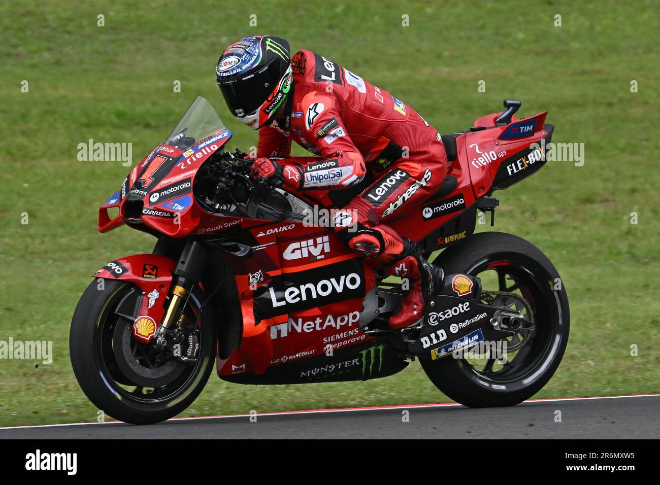 Mugello, Italie. 10th juin 2023. Circuit international de Mugello, Mugello,  Italie, 10 juin 2023, Le pilote italien Francesco Bagnaia de Ducati Lenovo  Team pendant le Tissot Sprint MotoGP Grand Prix d'Italie -