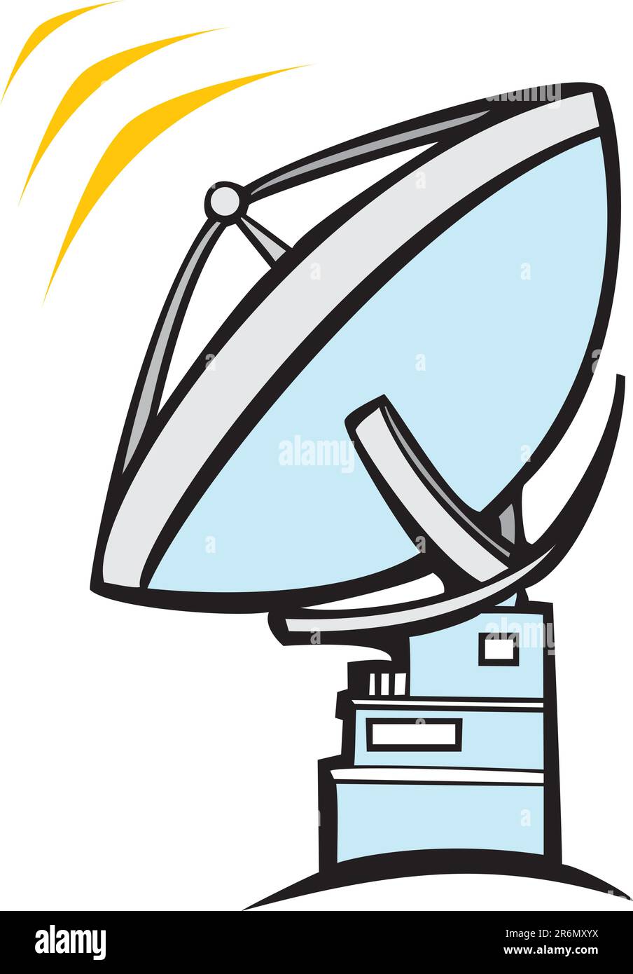 Un grand plat de radio telescope écoute et diffuse Illustration de Vecteur
