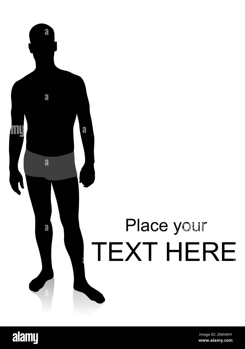 silhouette de jeune homme debout devant la caméra sur fond blanc Illustration de Vecteur