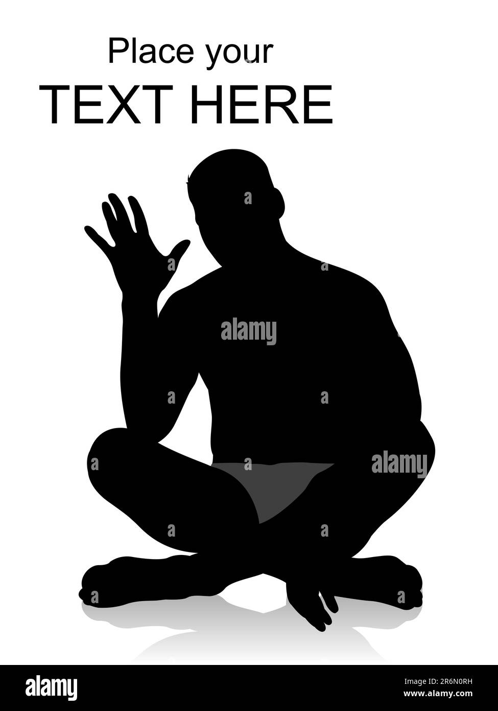 silhouette de jeune homme assis sur le sol avec un fond blanc Illustration de Vecteur