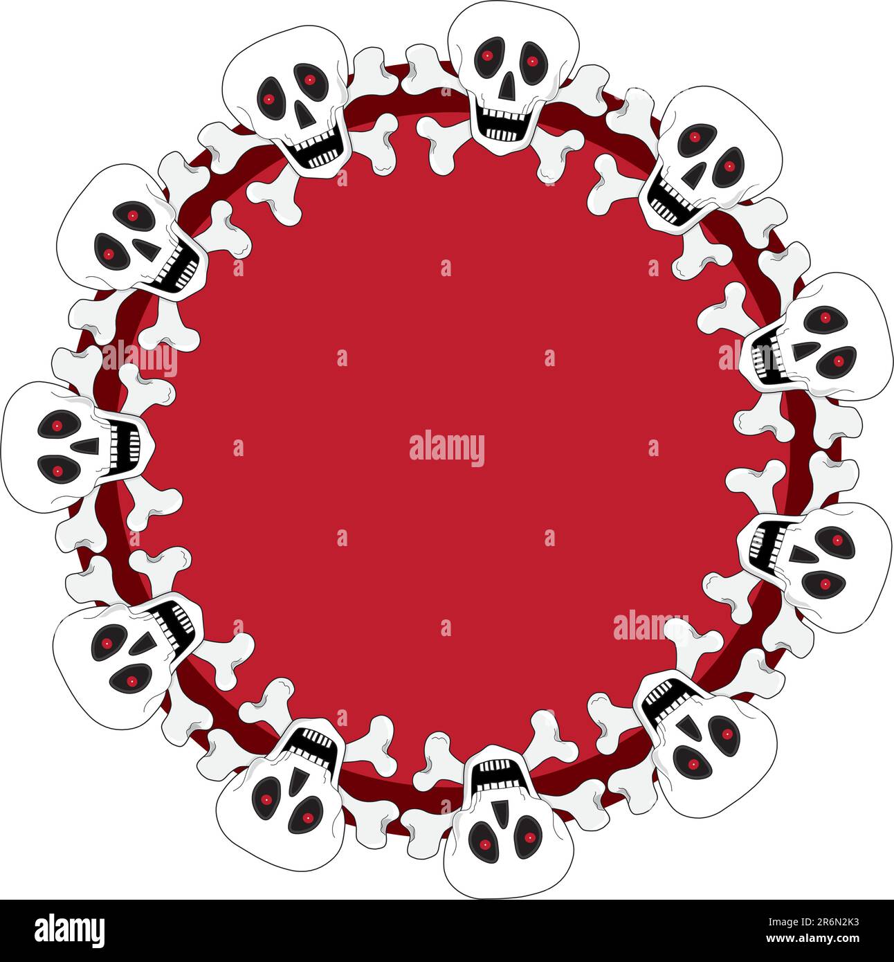Un modèle circulaire de crânes souriant blanc Illustration de Vecteur