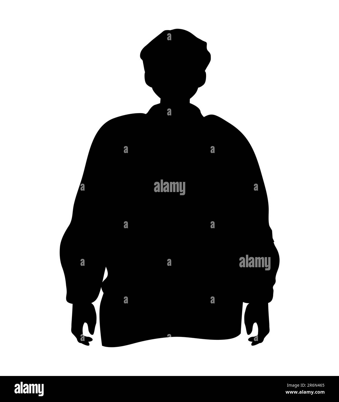 Silhouette noire d'un adolescent debout, portrait d'un homme mature, vecteur isolé sur fond blanc Illustration de Vecteur