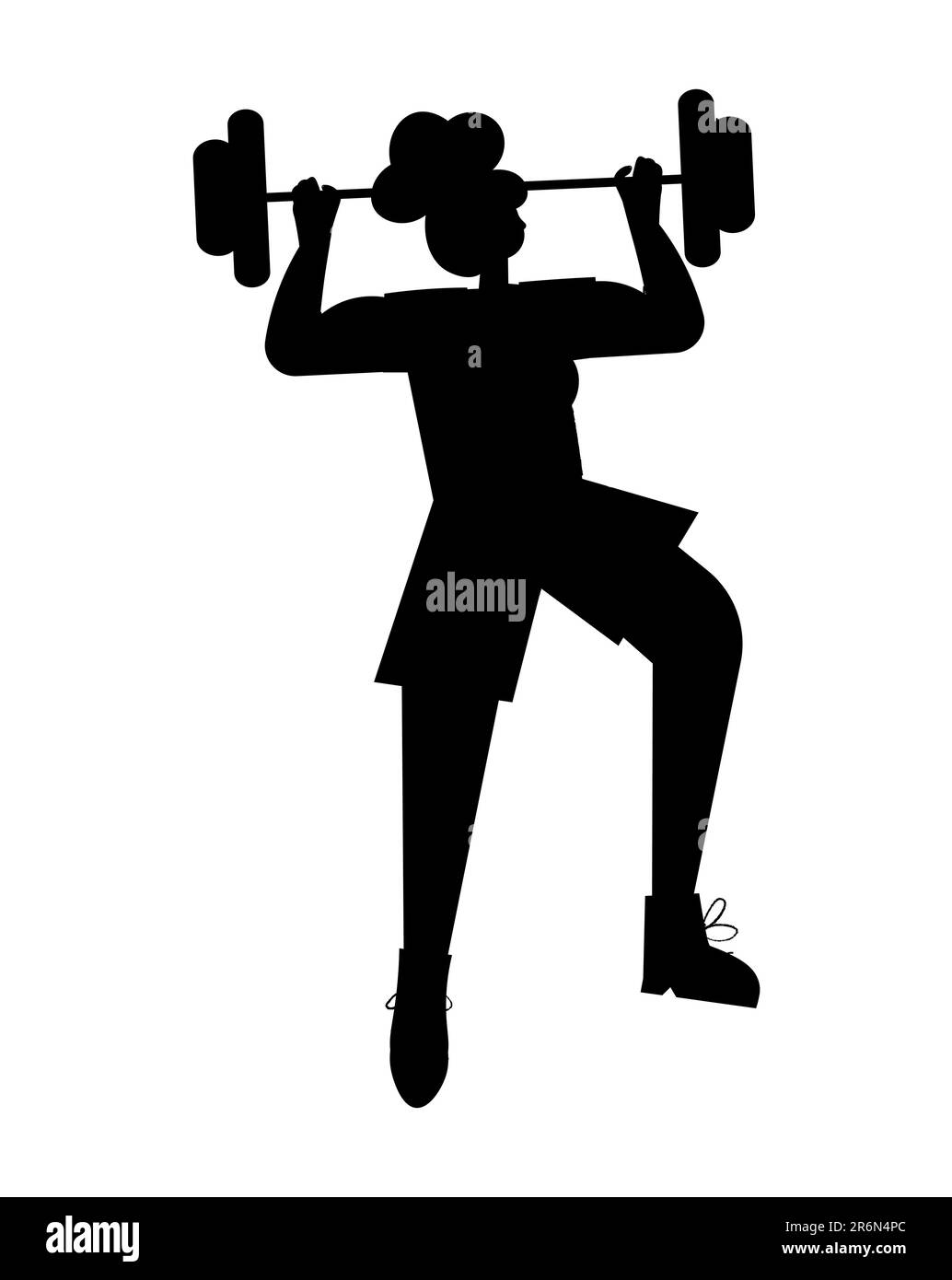 Silhouette noire d'un logo ou d'une icône de poids de la femme, logo de la femme de poids, vecteur isolé sur fond blanc Illustration de Vecteur