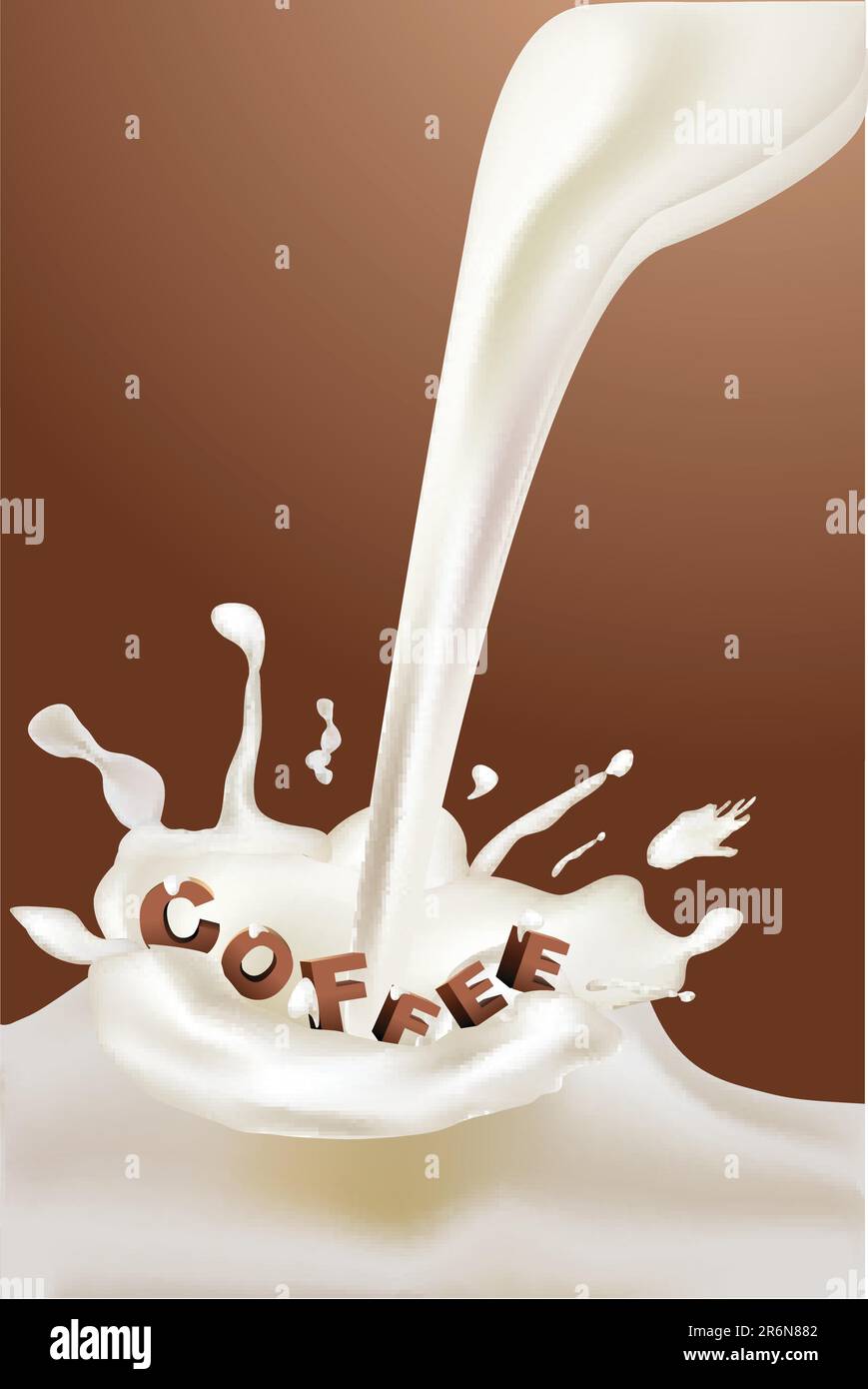 Illustration du texte de café dans le nuage de lait Illustration de Vecteur