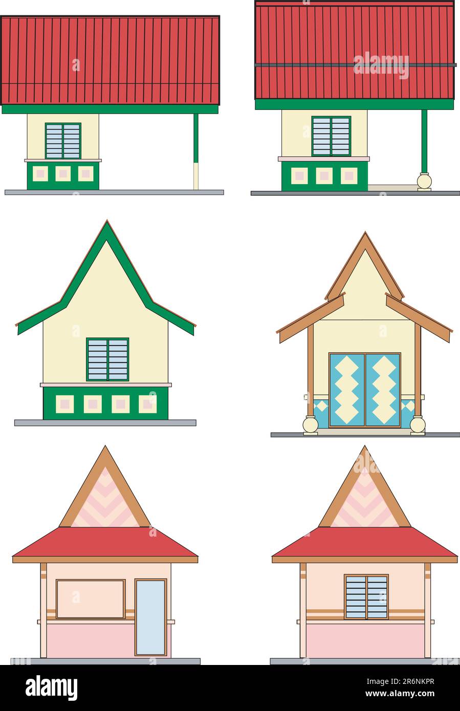 illustration vectorielle pour un ensemble de petites maisons Illustration de Vecteur