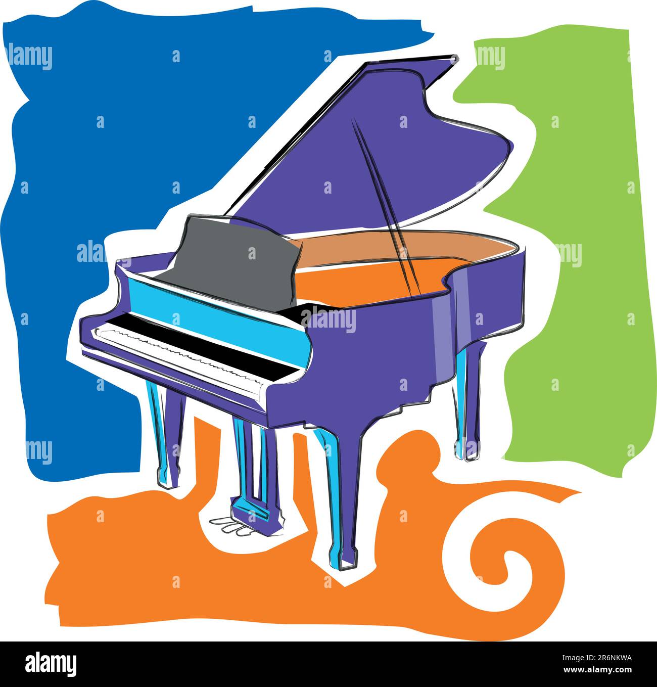 un vecteur, dessin d'icône d'illustration pour un piano Illustration de Vecteur