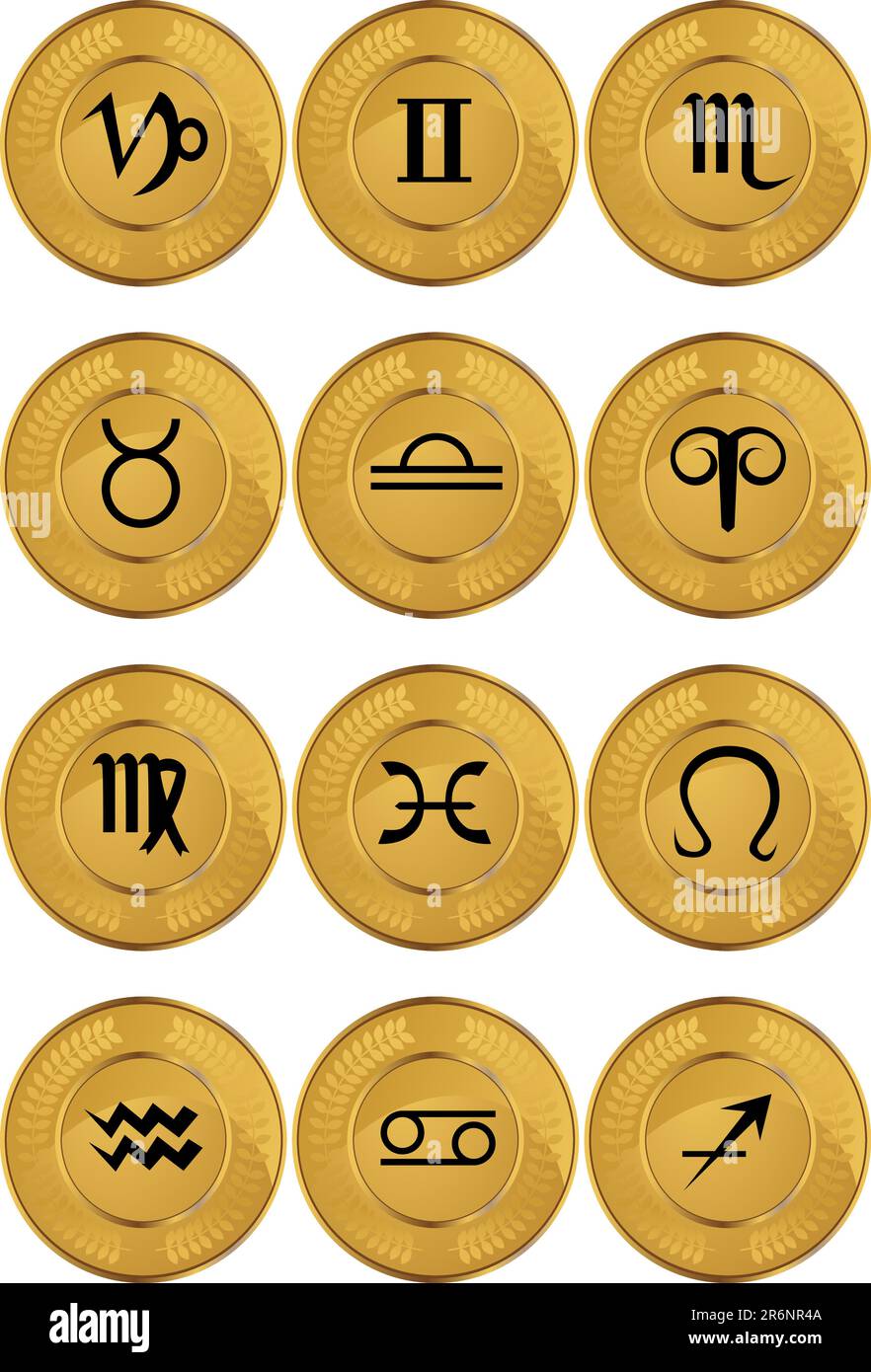 Une image des 12 symboles du zodiaque. Illustration de Vecteur