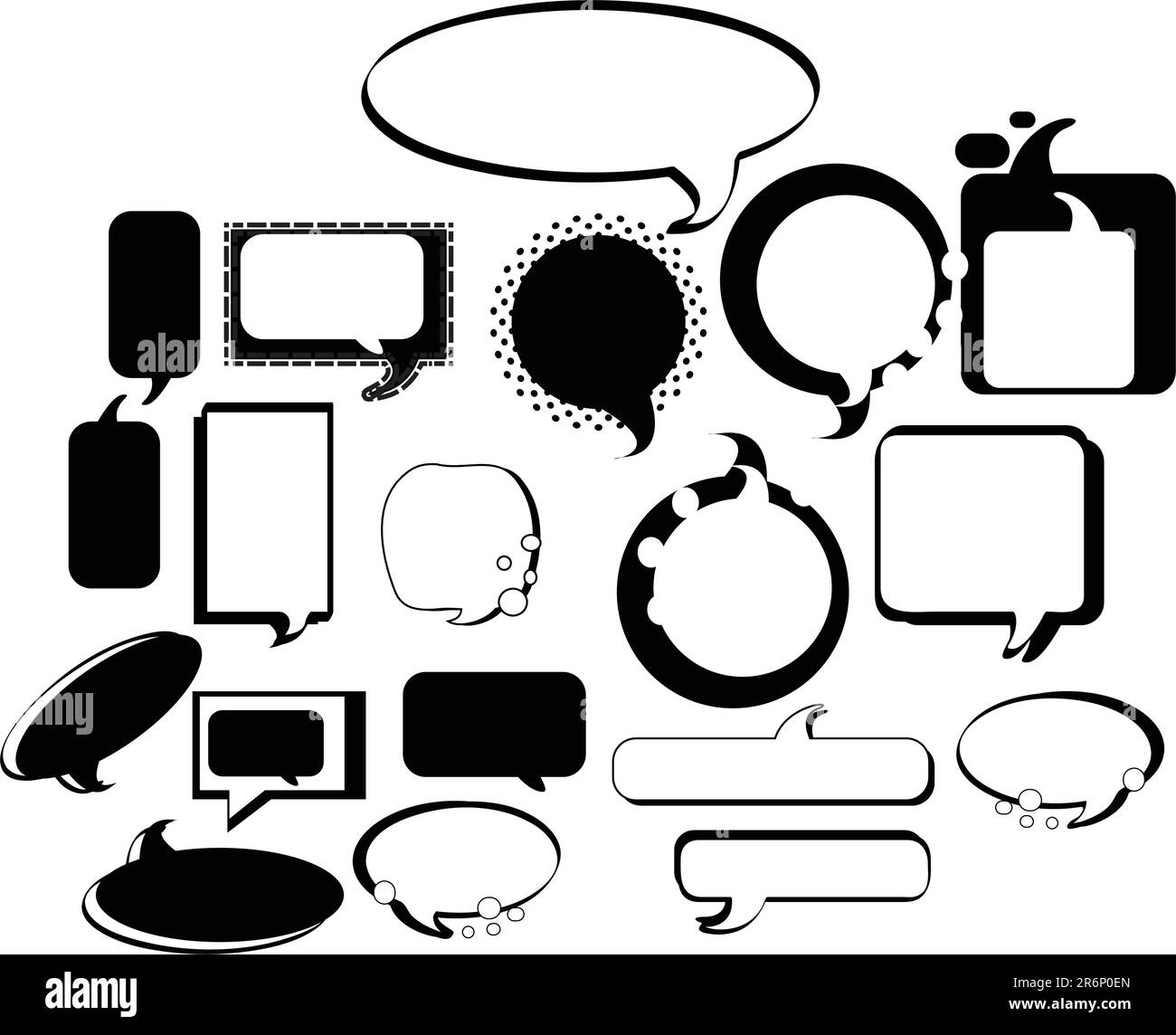 ensemble d'éléments de conception de bulles de parole , fichier vectoriel , modifiable différentes formes de bulles de parole iconique et caricaturiste 19 dans l'ensemble Illustration de Vecteur