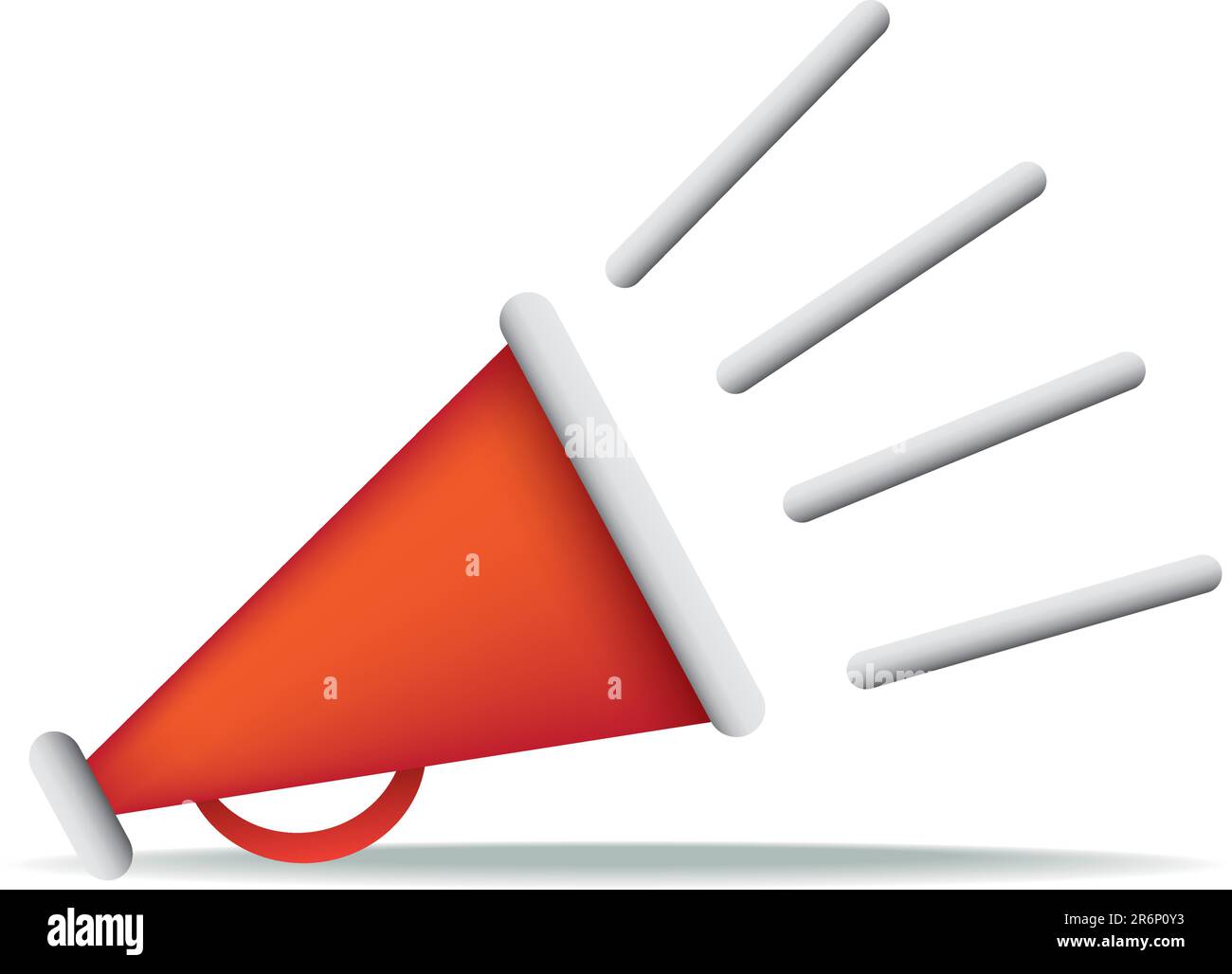 Administration megaphone icon rouge vif sur fond blanc Illustration de Vecteur
