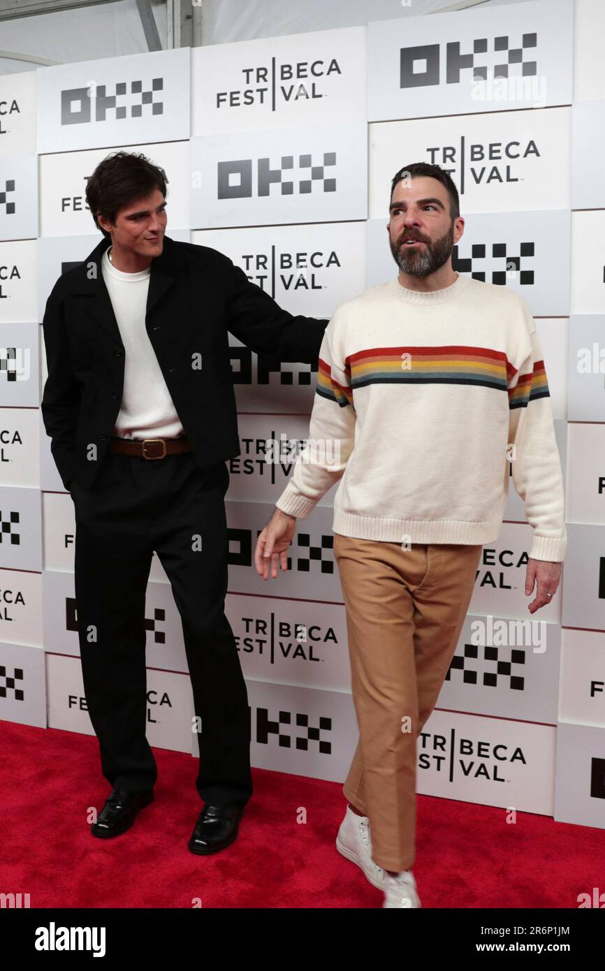 Manhattan. 9th juin 2023. New York, Etats-Unis, 09 juin 2023 - Jacob Elordi et Zachary Quinto assistent à sa première de film du Tribeca Festival, New York, NY, 9 juin 2023 à Manhattan. Credit: Giada Papini Rampelotto/EuropaNewswire/dpa/Alay Live News Banque D'Images