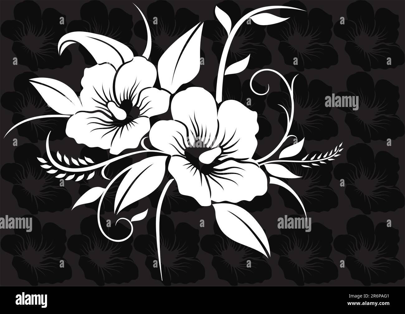 Illustration d'arrière-plan rétro à motif floral. Illustration de Vecteur