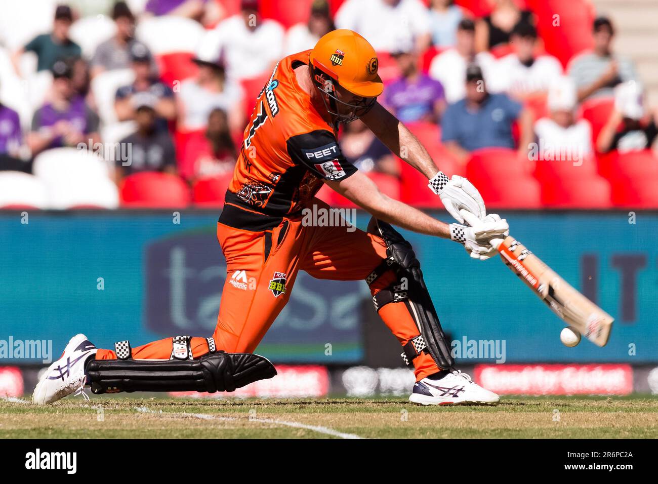 MELBOURNE, AUSTRALIE - JANVIER 22 : Ashton Turner, joueur de Perth Scorchers, chauve-souris lors du match de cricket de la Big Bash League entre Hobart Hurricanes et Perth Scorchers au stade Marvel sur 22 janvier 2021 à Melbourne, en Australie. Banque D'Images