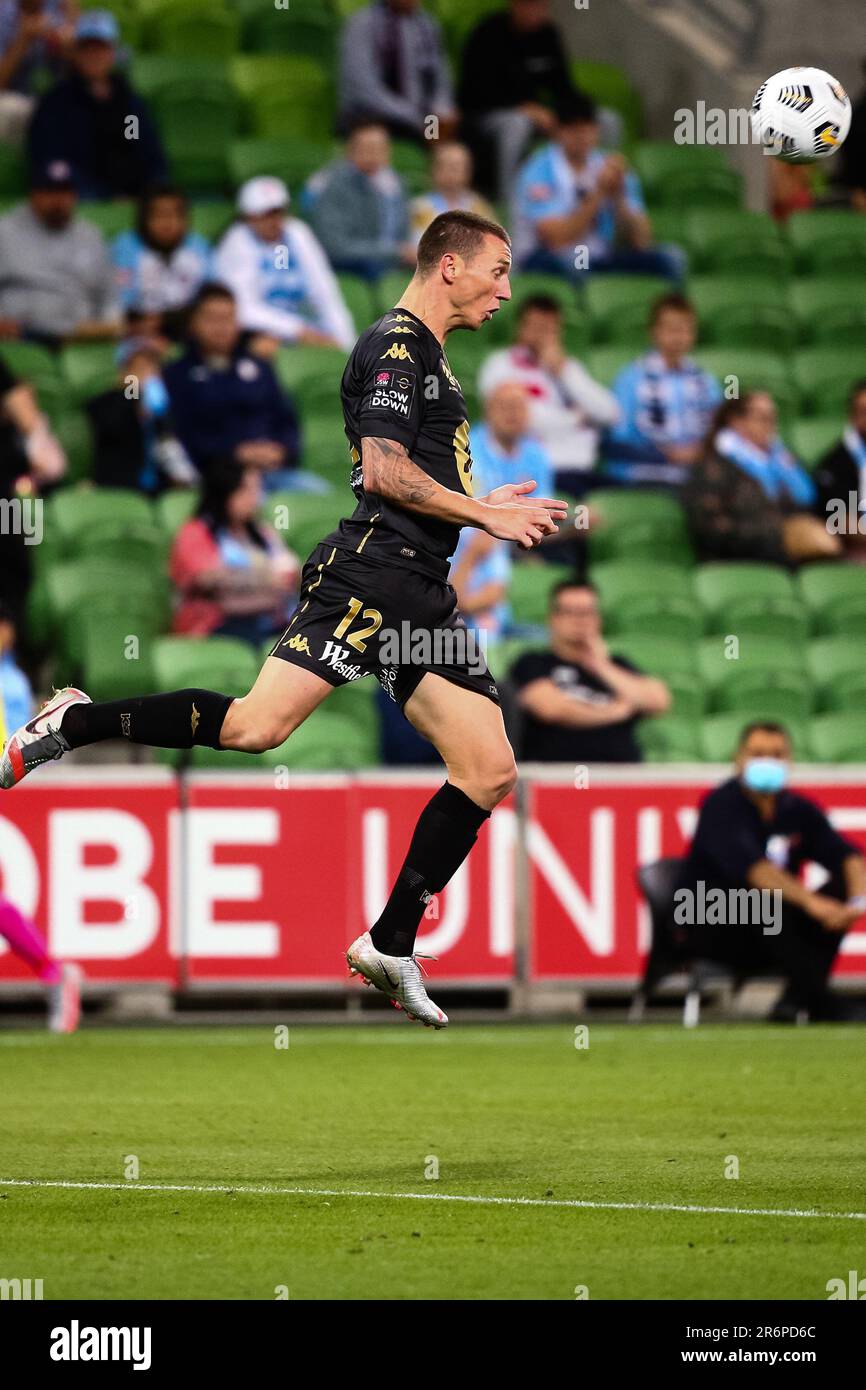 MELBOURNE, AUSTRALIE - 26 MARS : lors du match de football Hyundai A-League entre le Melbourne City FC et le Western Sydney Wanderers FC sur 27 mars 2021 au parc AAMI de Melbourne, en Australie. Banque D'Images