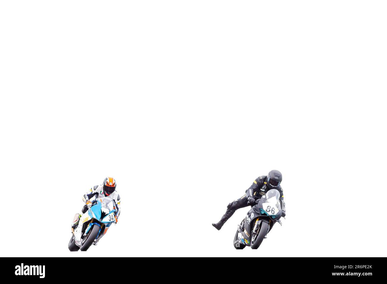 PHILLIP ISLAND, AUSTRALIE - FÉVRIER 29 : le pilote LMR Linden Magee (34) et le pilote de la côte nord V-Twins beau Beanton (86) et lors de la ronde 1 du Championnat mondial de Superbike 2020 sur 29 février 2020 au circuit de Phillip Island à Victoria, en Australie. Banque D'Images