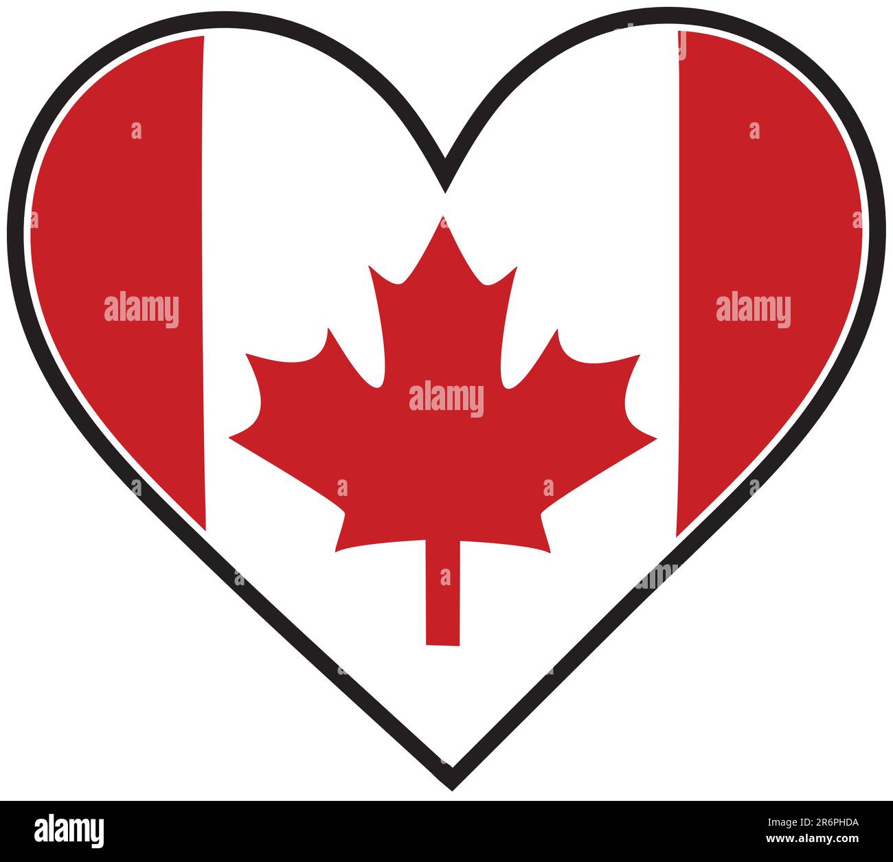 Un drapeau canadien en forme de coeur Illustration de Vecteur