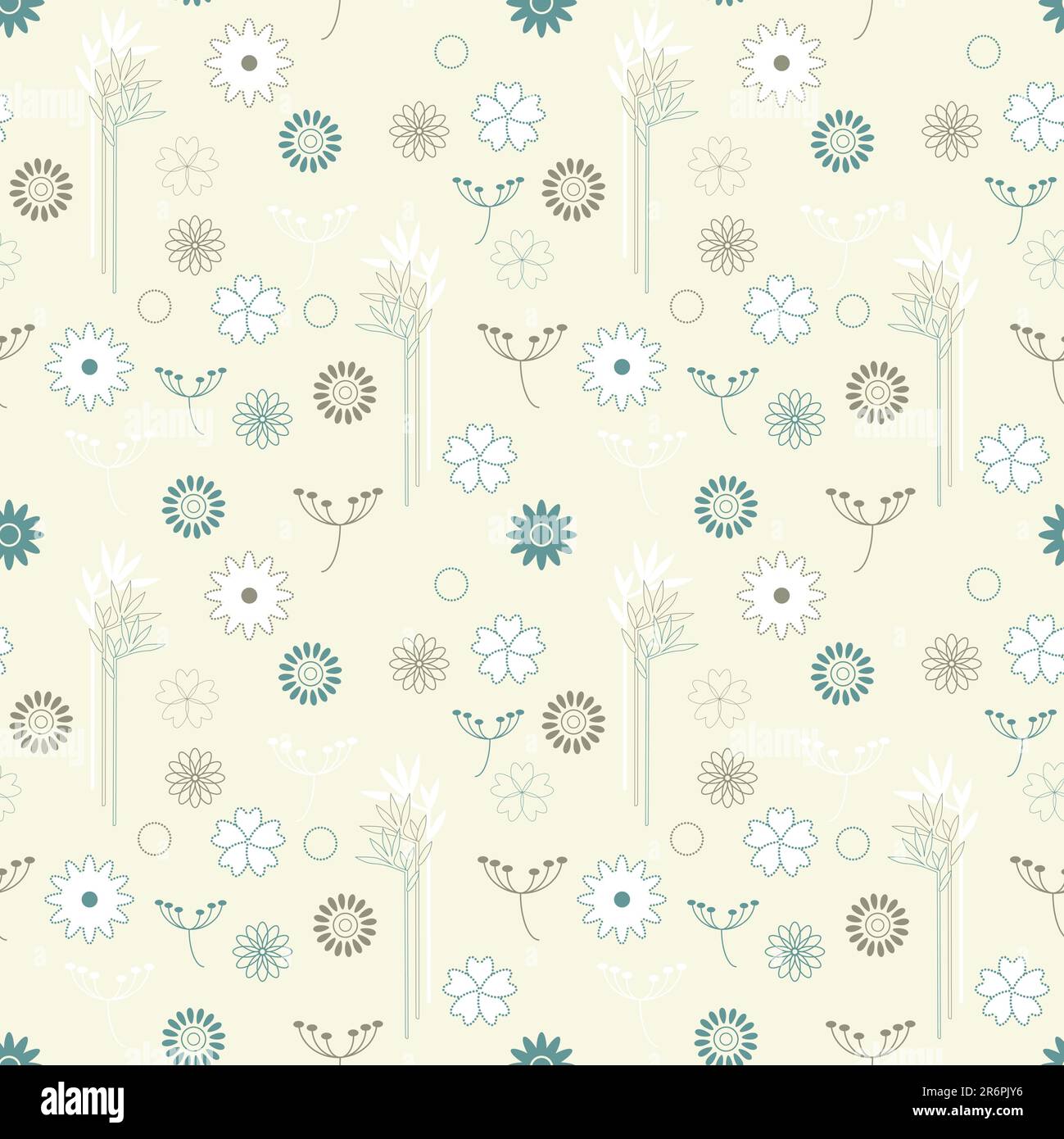 arrière-plan vectoriel sans couture avec branches de style oriental Illustration de Vecteur