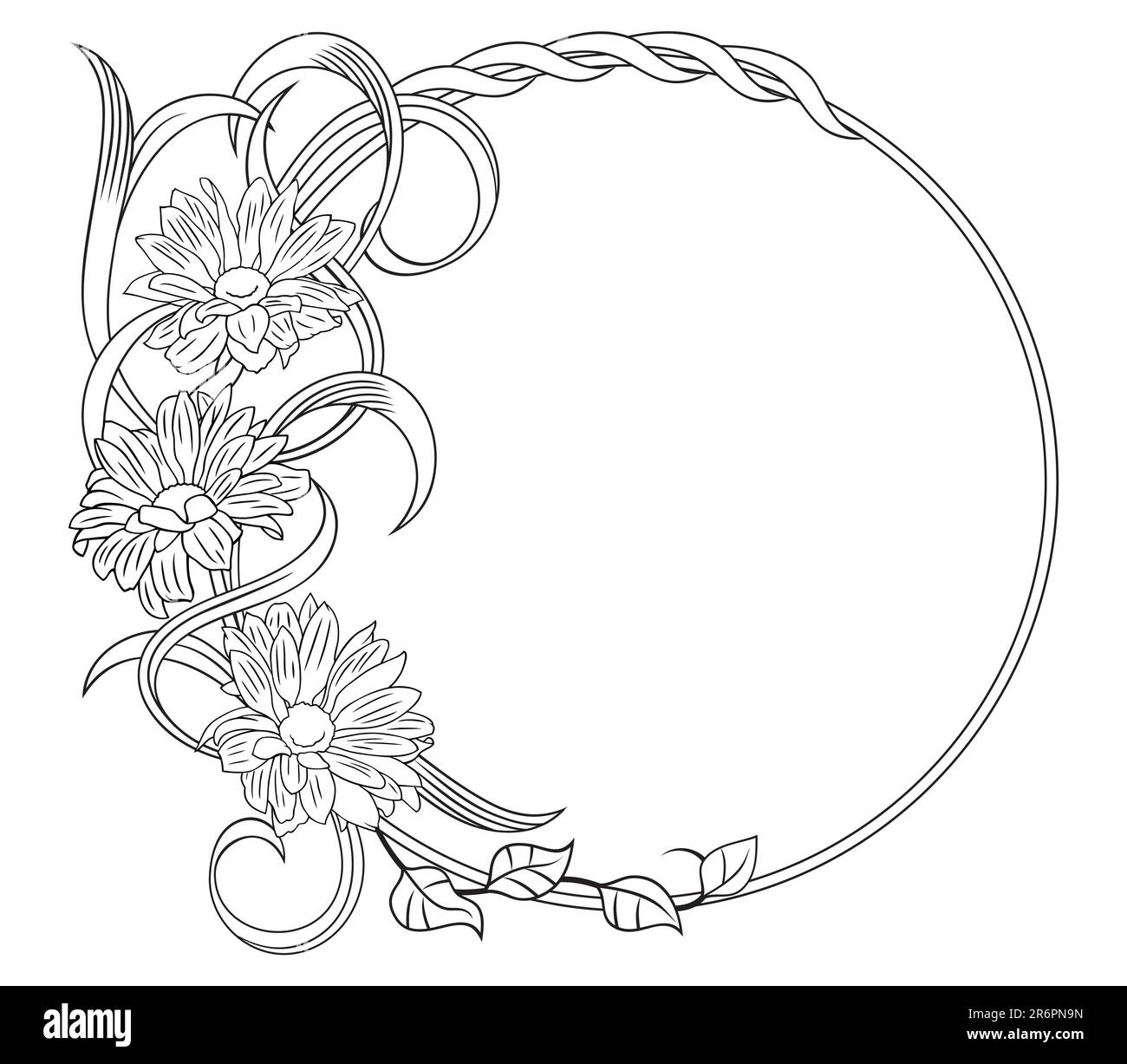 Cadre élégant avec un motif végétatif. Un élément décoratif. Illustration de Vecteur