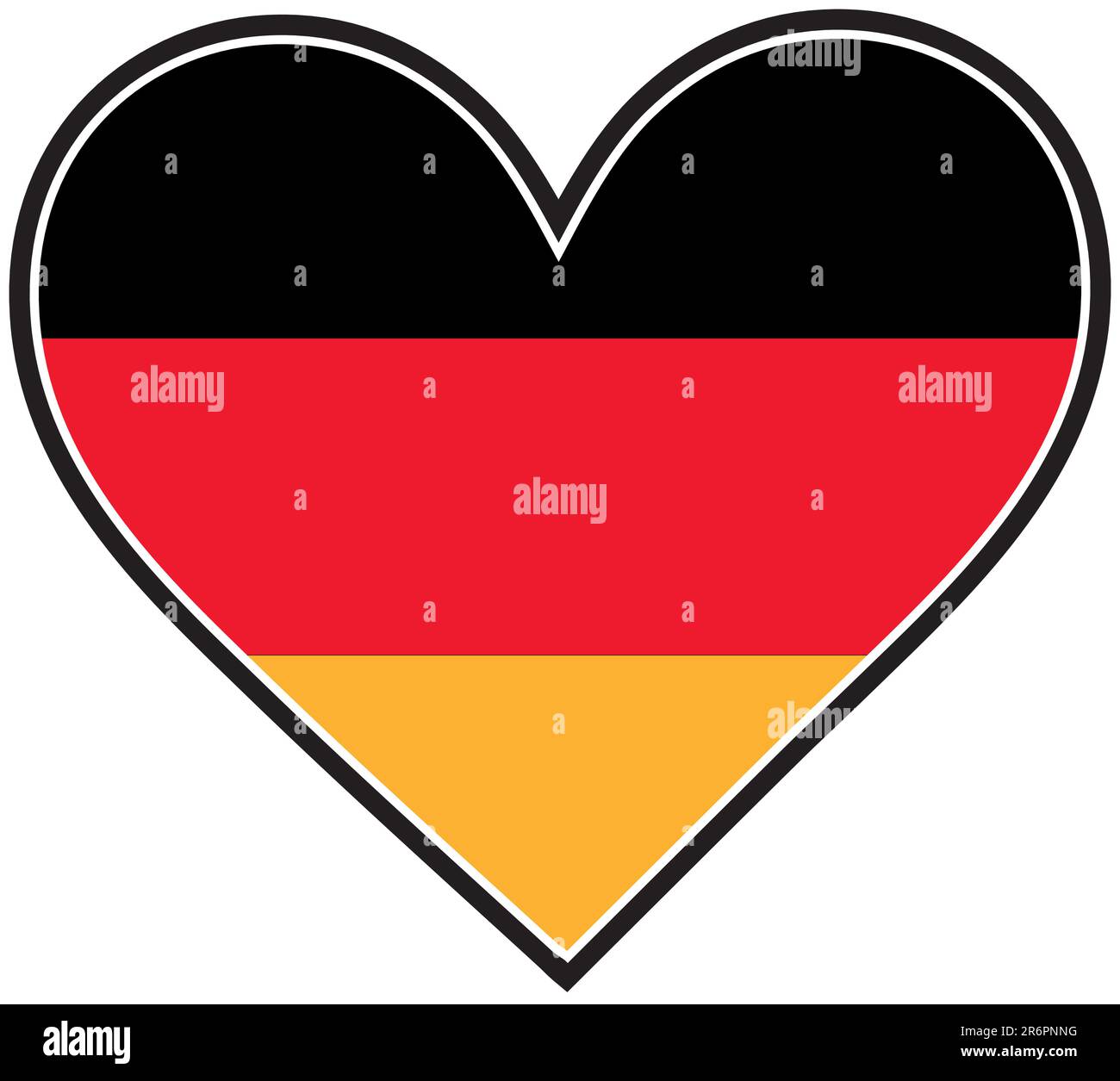 Un drapeau allemand en forme de coeur Illustration de Vecteur