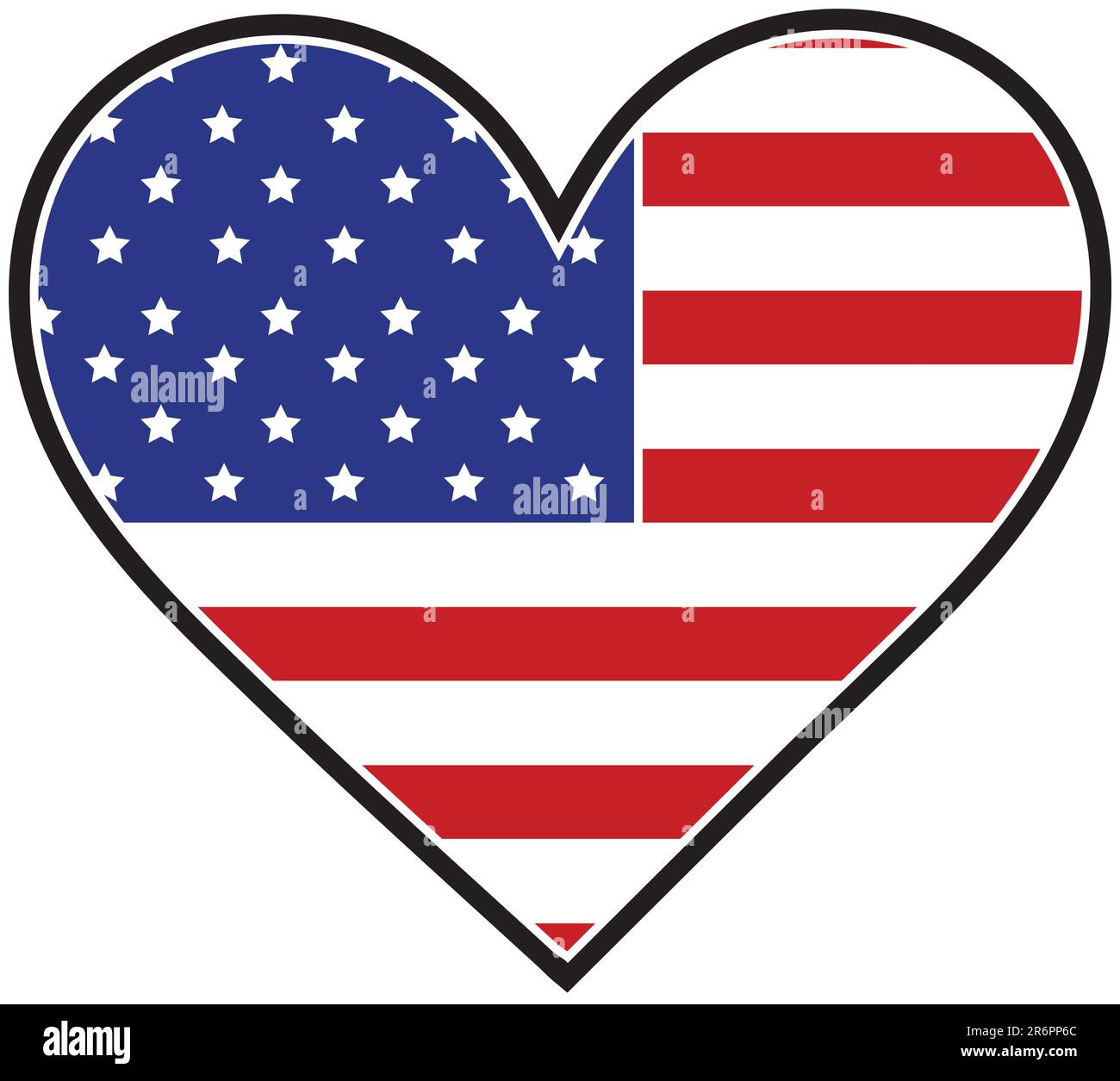 Le drapeau américain en forme de cœur Illustration de Vecteur