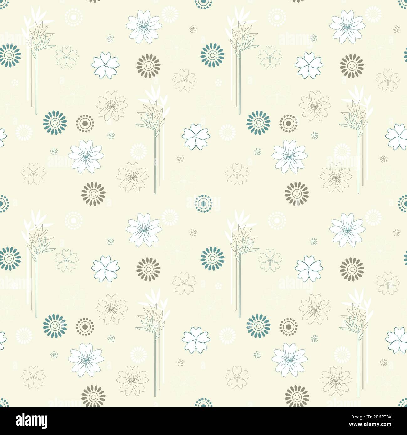 arrière-plan vectoriel sans couture avec branches de style oriental Illustration de Vecteur