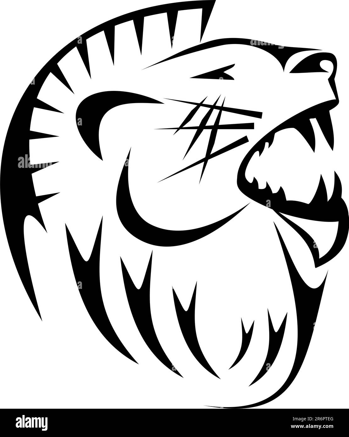 Un tatouage tribal noir lion Illustration de Vecteur