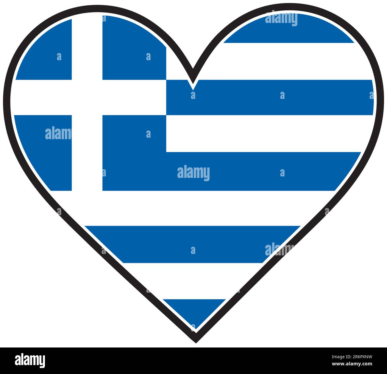 Un drapeau grec en forme de coeur Illustration de Vecteur