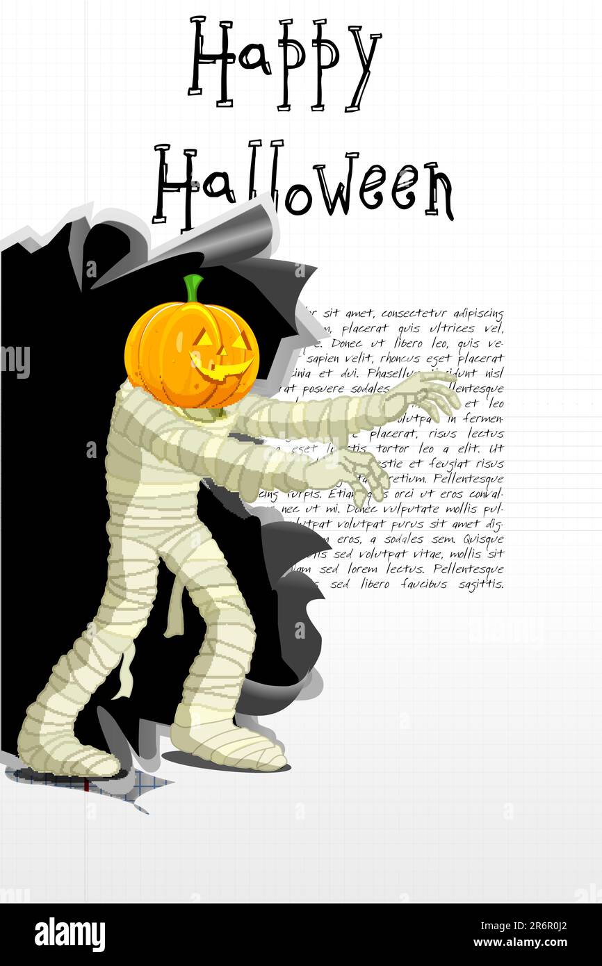 Illustration de la carte halloween avec fond blanc Illustration de Vecteur