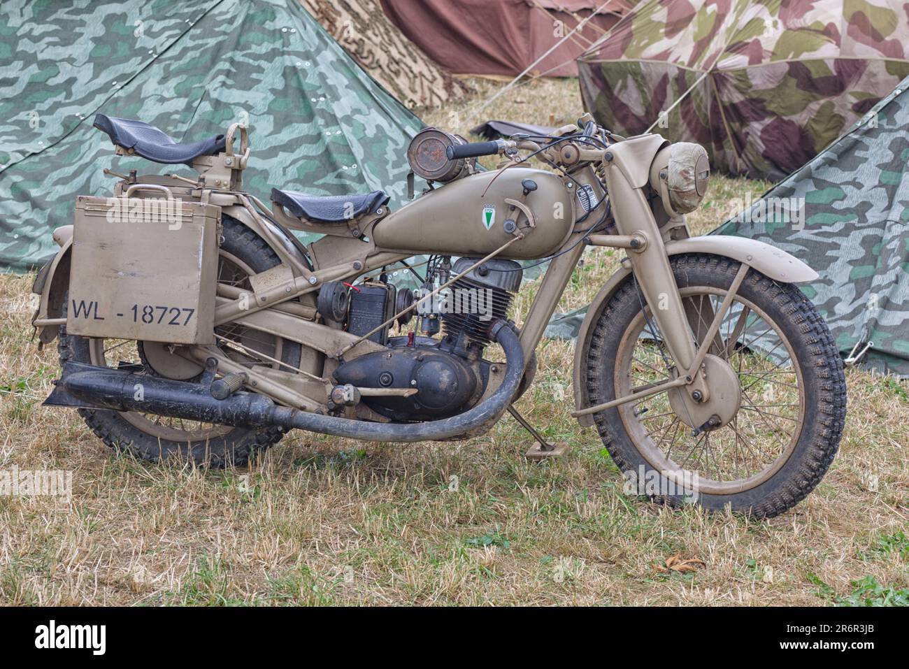 Moto d'expédition légère allemande de la Seconde Guerre mondiale 1939 DKW 100 Banque D'Images