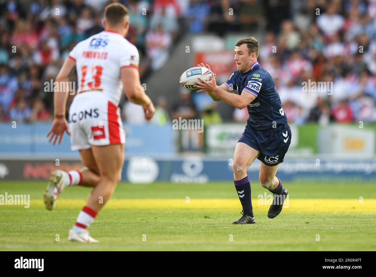 St. Helens, Angleterre 9th juin 2023 Harry Smith, de Wigan Warriors, en action. Rugby League