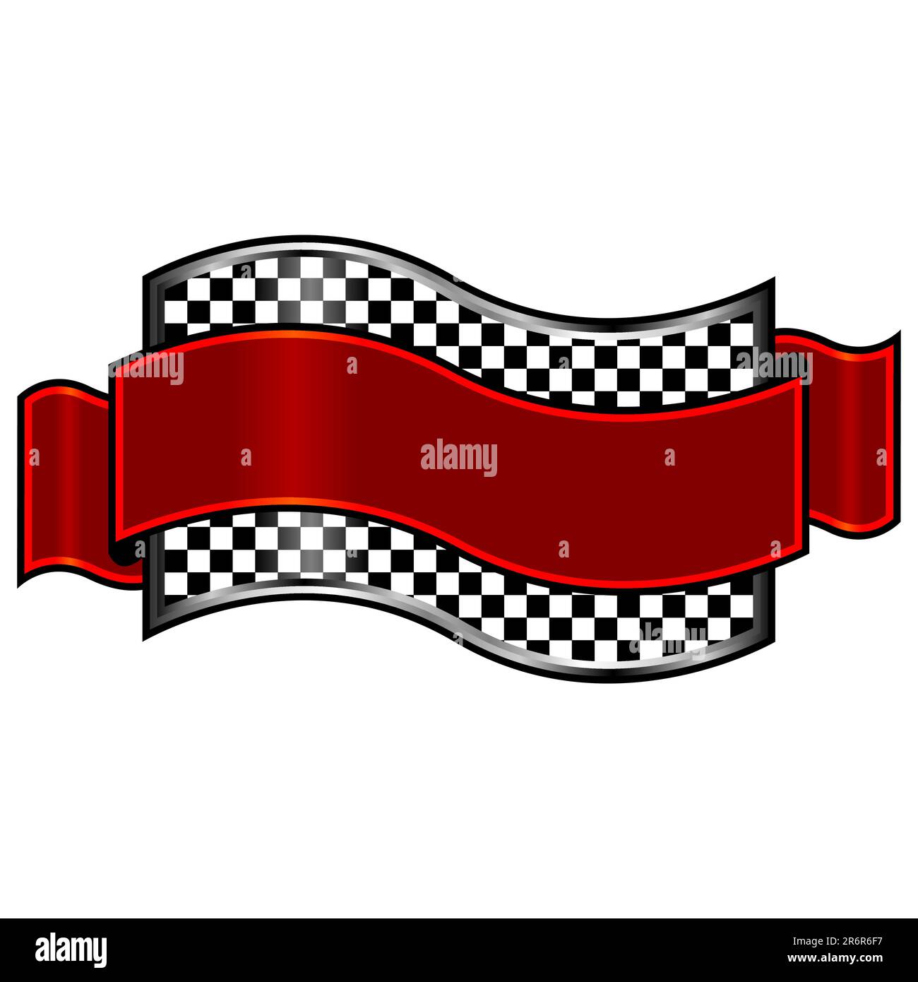 Badges de course avec ruban rouge sur fond blanc Illustration de Vecteur
