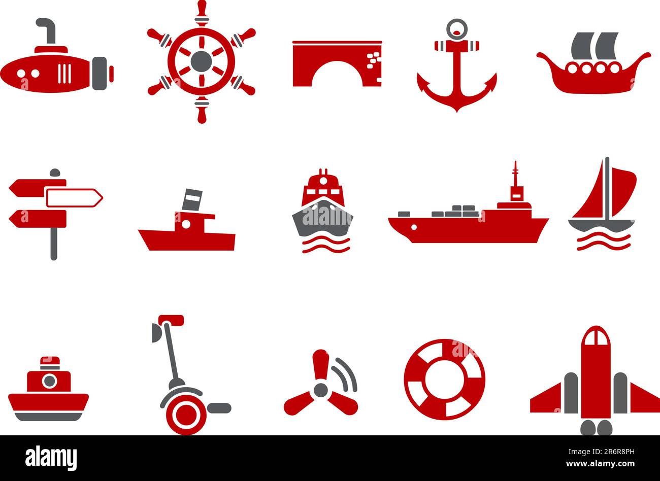 Pack d'icônes vectorielles - série Rouge, collection de transport Illustration de Vecteur