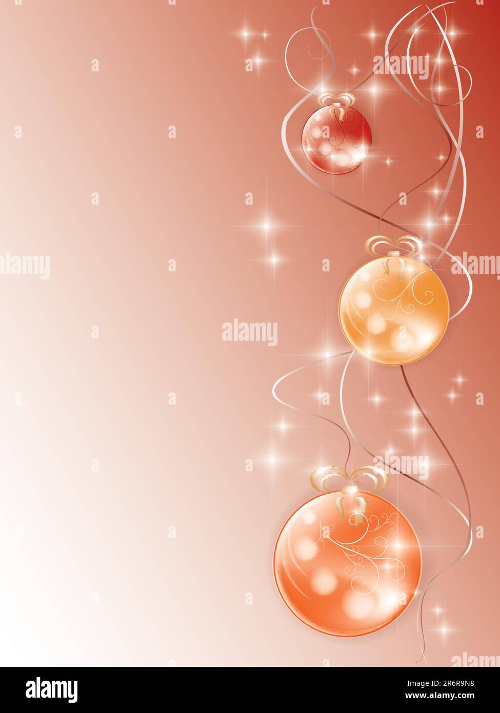 Carte du nouvel an avec décorations pour arbres de Noël Illustration de Vecteur