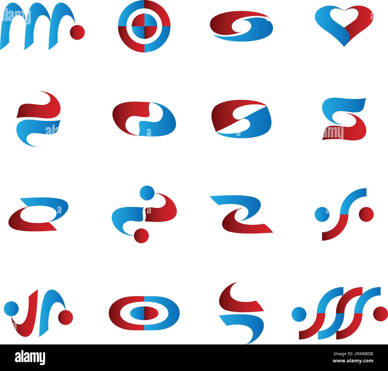 Formes ondulées et rondes abstraites pour logos, éléments d'identité graphique, signes et symboles Illustration de Vecteur