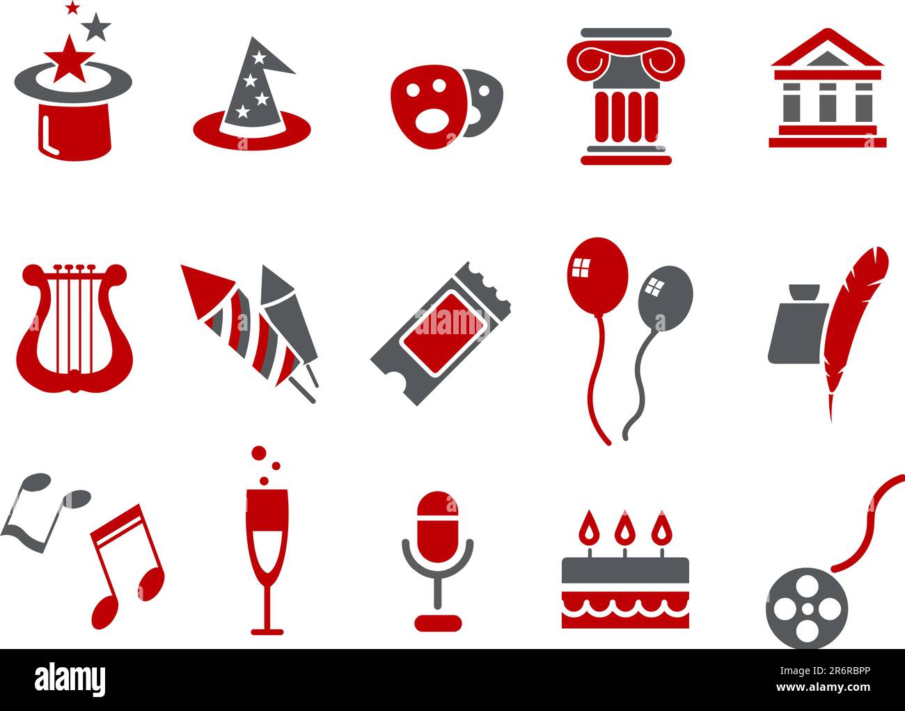 Pack d'icônes vectorielles : collection Red Series, Entertainment et art Illustration de Vecteur