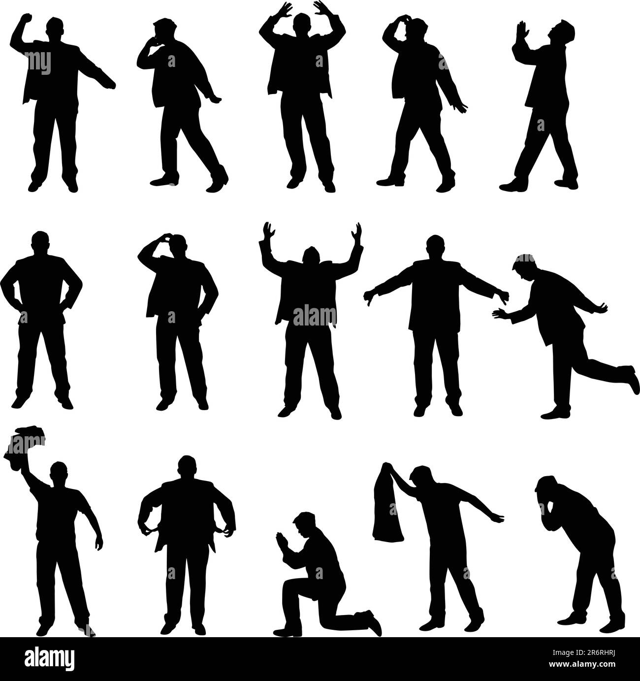 silhouettes en colère et déçues Illustration de Vecteur