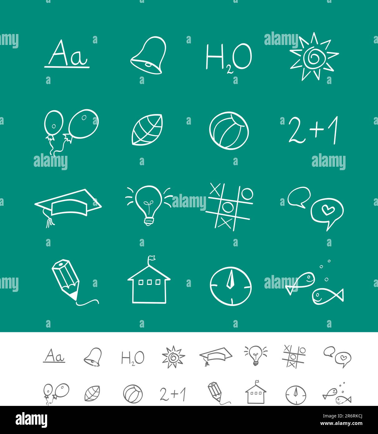 Pack vectoriel pour magazines et pages Web. Icônes des écoles. Illustration de Vecteur