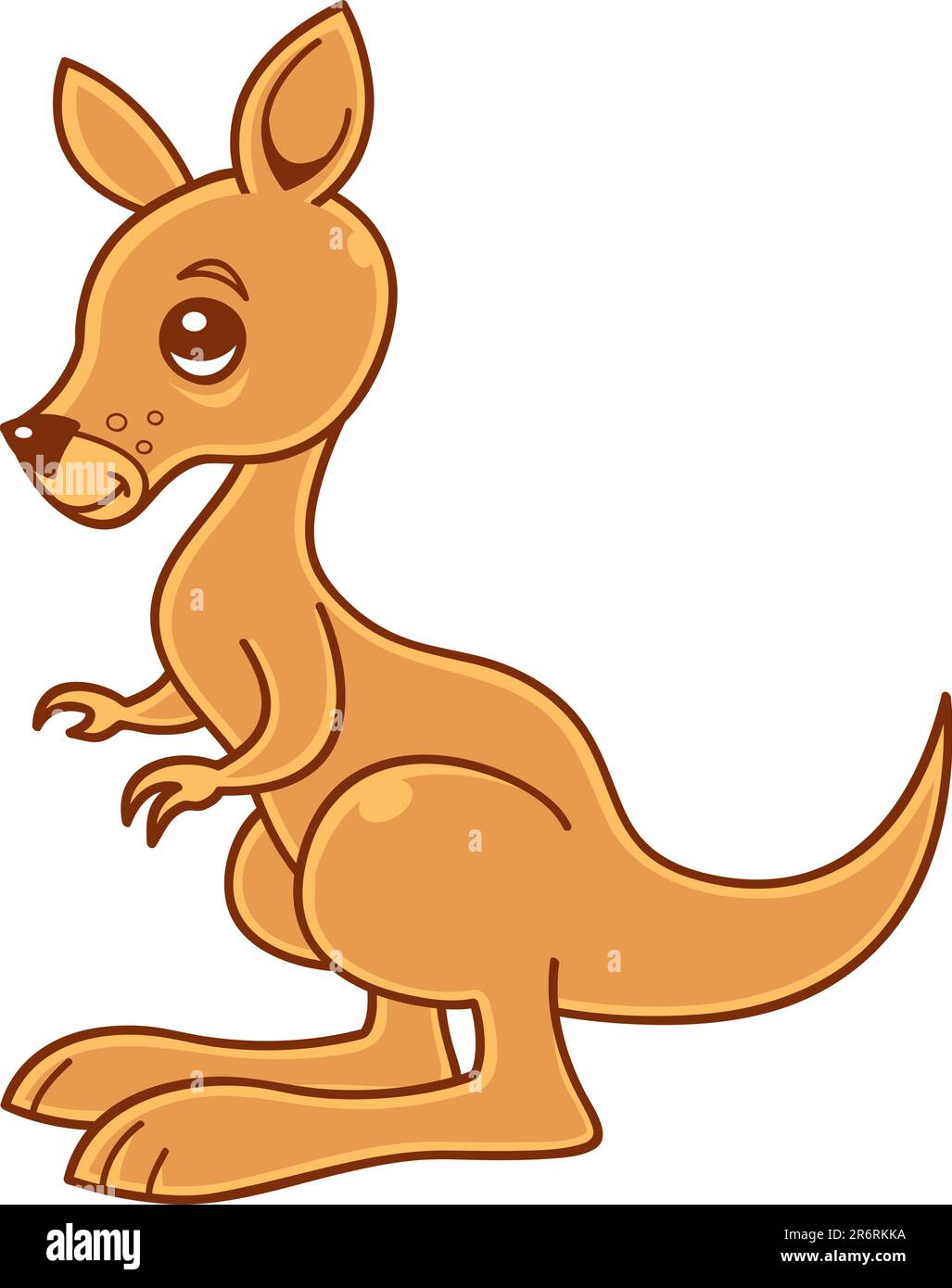 Joli petit dessin vectoriel kangourou. Illustration de Vecteur