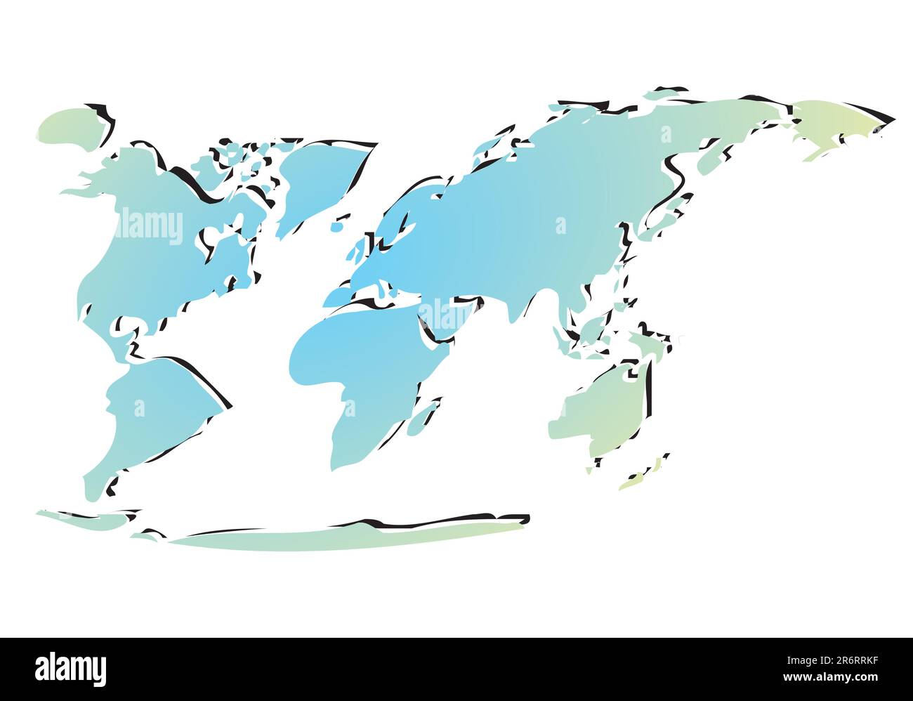 Carte du monde isolé sur fond blanc Illustration de Vecteur