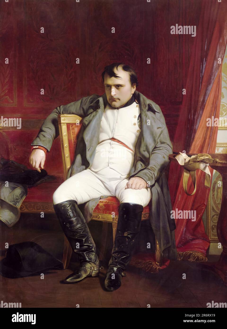 Napoléon à Fontainebleau, 31st mars 1814, portrait peint à l'huile sur toile par Paul Delaroche, 1840 Banque D'Images