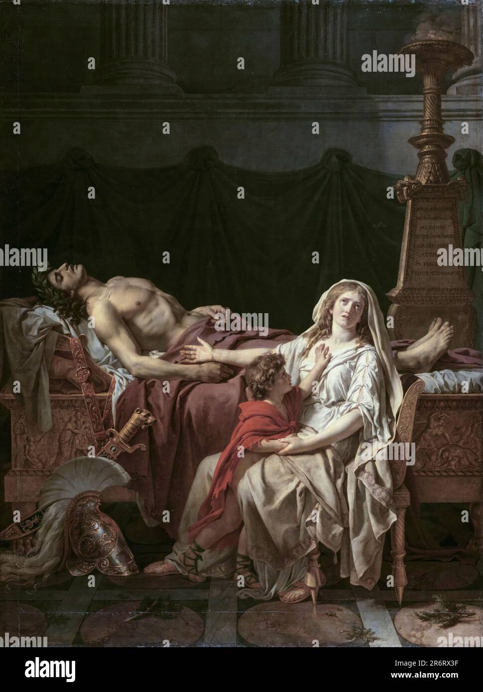 Jacques Louis David, Andromache Mourning Hector, peinture à l'huile sur toile, 1783 Banque D'Images