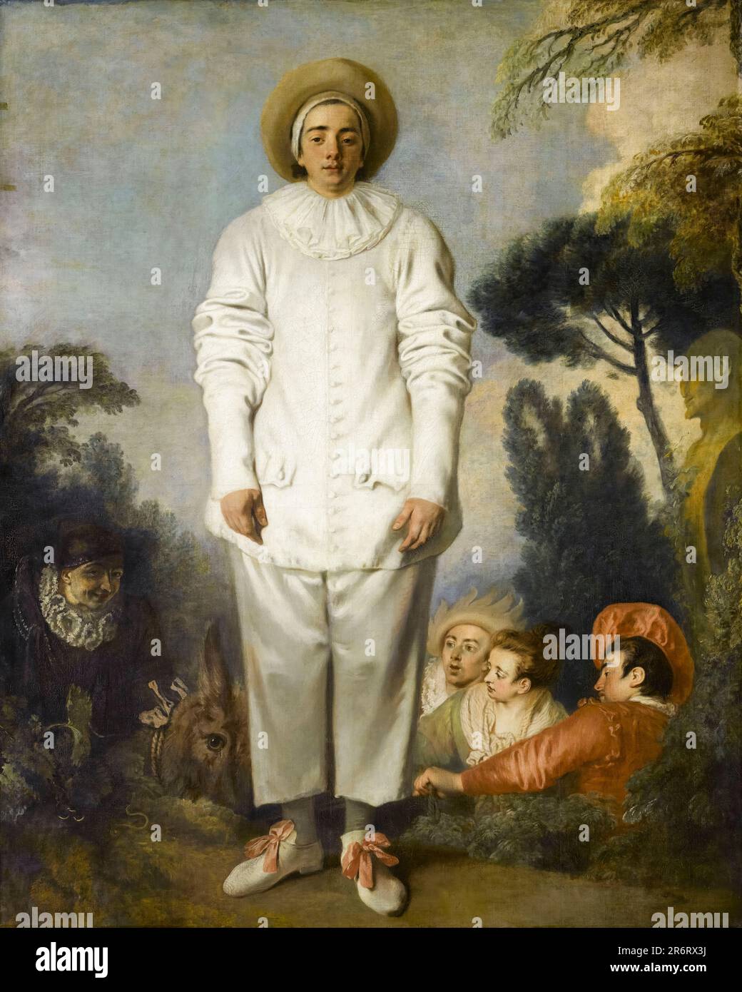Pierrot, anciennement Gilles, portrait peint à l'huile sur toile par Jean-Antoine Watteau, 1718-1719 Banque D'Images