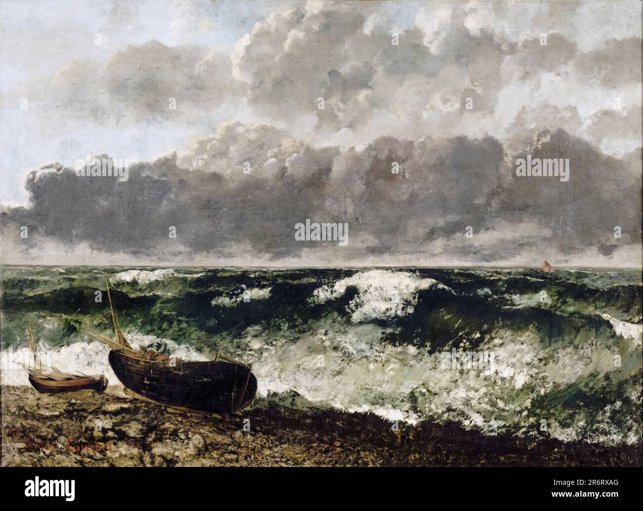 Gustave Courbet, la Mer Orageuse (la mer de tempête) ou la vague (la vague), peinture de paysage à l'huile sur toile, 1870 Banque D'Images